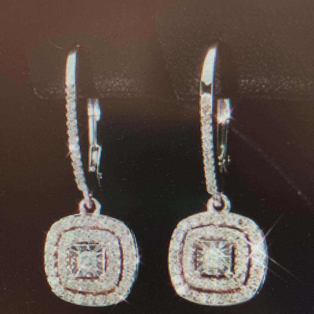 Diamond Halo Drop Earrings (1/2 ct. t.w.) in Sterling Silver, 14k Rose Gold - Picture 4 of 4